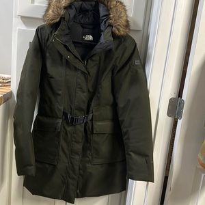 Women’s The North Face olive green winter jacket size small